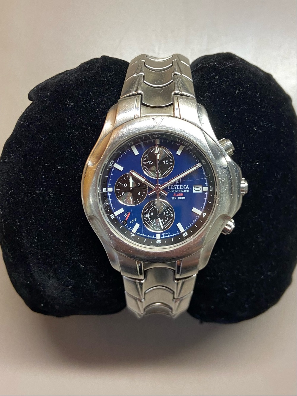 Festina Stainless Steel Chronograph Watch - Blue Dial